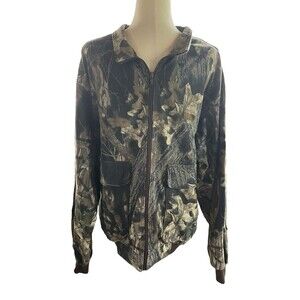 Vintage Cabela’s Mossy Oak Jacket Men Large Break Up Camo Bomber Unlined 1990s